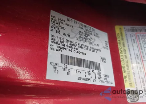 2005 Ford Expedition Nbx/Xlt из США, поврежденный, VIN 1FMPU16515LB09189